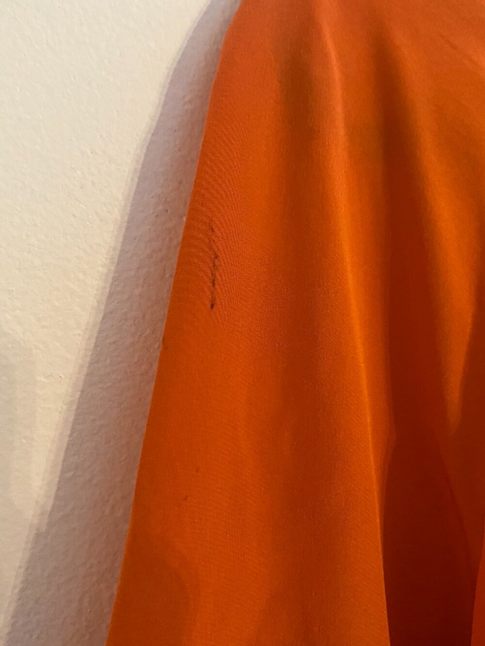 Tibi Orange Ruffle Sleeve 100% Silk Blouse Size 4 - Picture 6 of 7